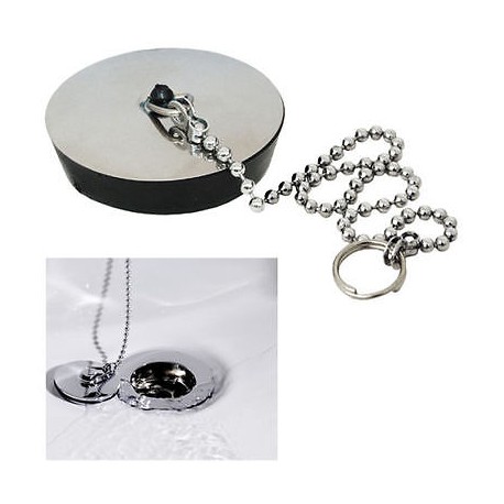 TAPPO CON PIASTRA E CATENA INOX D. 52