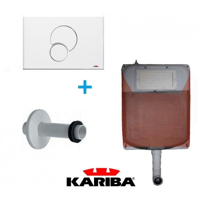 Controplacca Duo Kariba 306010 - Per Cassette Ad Incasso, Completa Di Leveraggio, In PVC Bianco - Foto 9