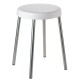 SGABELLO RONDO BIANCO GAMBE IN ACCIAIO