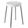 Sgabello Rondo Bianco Gambe In Acciaio