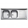 Lavello Inox Appoggio 120 X 50 2 Vasche Sx