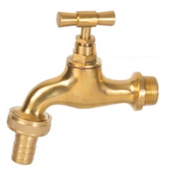 RUBINETTO MANIGLIA CROCE GIALLO 1/2 C/ P.G. 1/2