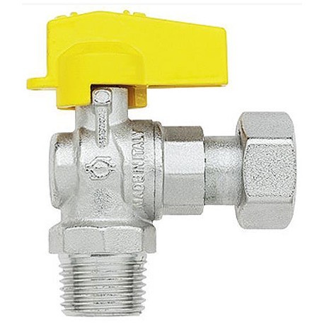 VALVOLA GAS SQUADRA M.1/2 X F.3/4 (DADO FOLLE)