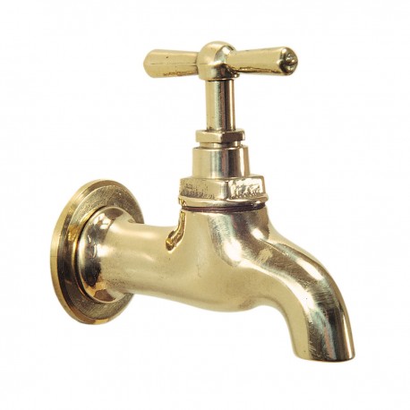 RUBINETTO MANIGLIA CROCE GIALLO 1/2 SENZA P.G.