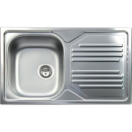 LAVELLO INOX INCASSO 1 VASCA SX 86 X 50