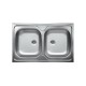 LAVELLO INOX INCASSO 2 VASCHE 86 X 50
