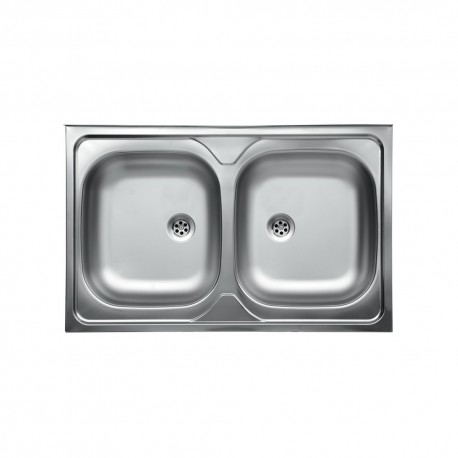 LAVELLO INOX INCASSO 2 VASCHE 86 X 50