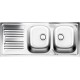 LAVELLO INOX INCASSO 2 VASCHE DX 116 X 50