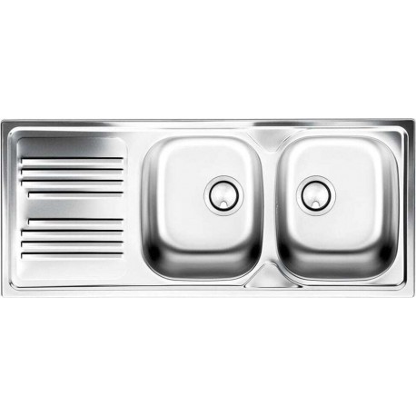 LAVELLO INOX INCASSO 2 VASCHE DX 116 X 50