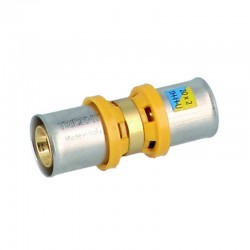 RACCORDO DIRITTO DOPPIO PRESSARE GIALLO 20 X 2,0