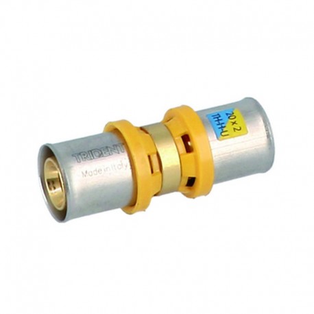 RACCORDO DIRITTO DOPPIO PRESSARE GIALLO 20 X 2,0