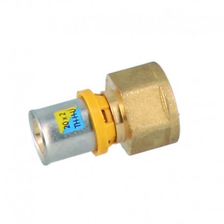 RACCORDO DIRITTO FEMMINA PRESS GIALLO 1/2X16X2,0
