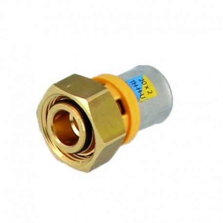 RACCORDO SEDE PIANA C/GIRELLO PRES GIALLO 1/2X16X2