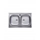 LAVELLO INOX APPOGGIO 2 VASCHE CM. 80 X 50